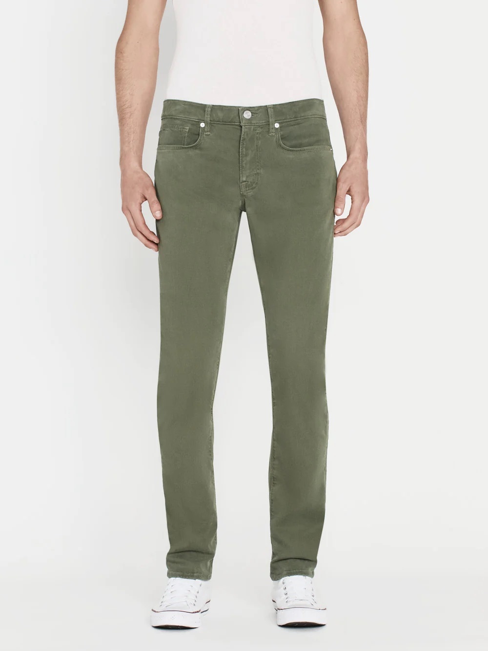 FRAME Washed Military Green L’Homme Slim Brushed Twill Pant 32
